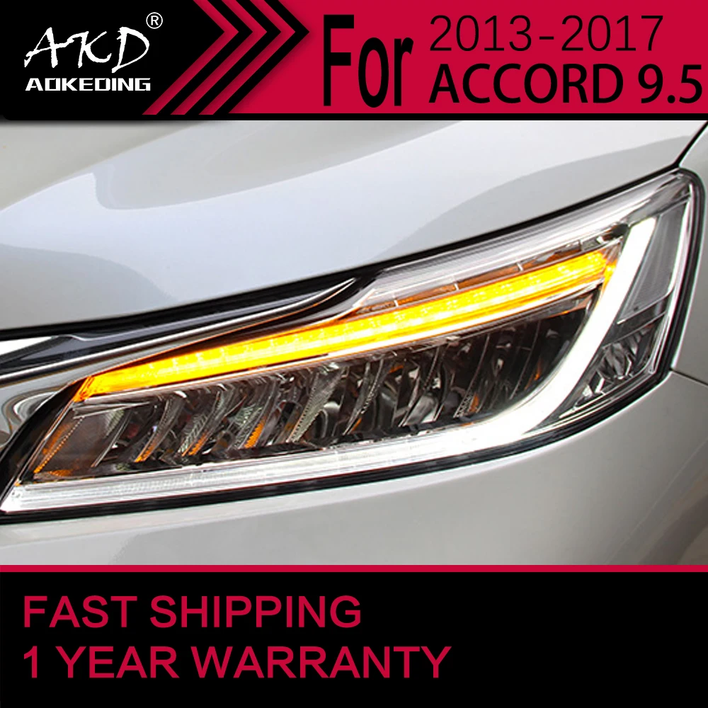 Car Lights for Honda Accord 9.5 Headlight 2013-2017 Accord Head Lamp Drl Projector Lens Automotive Accessories