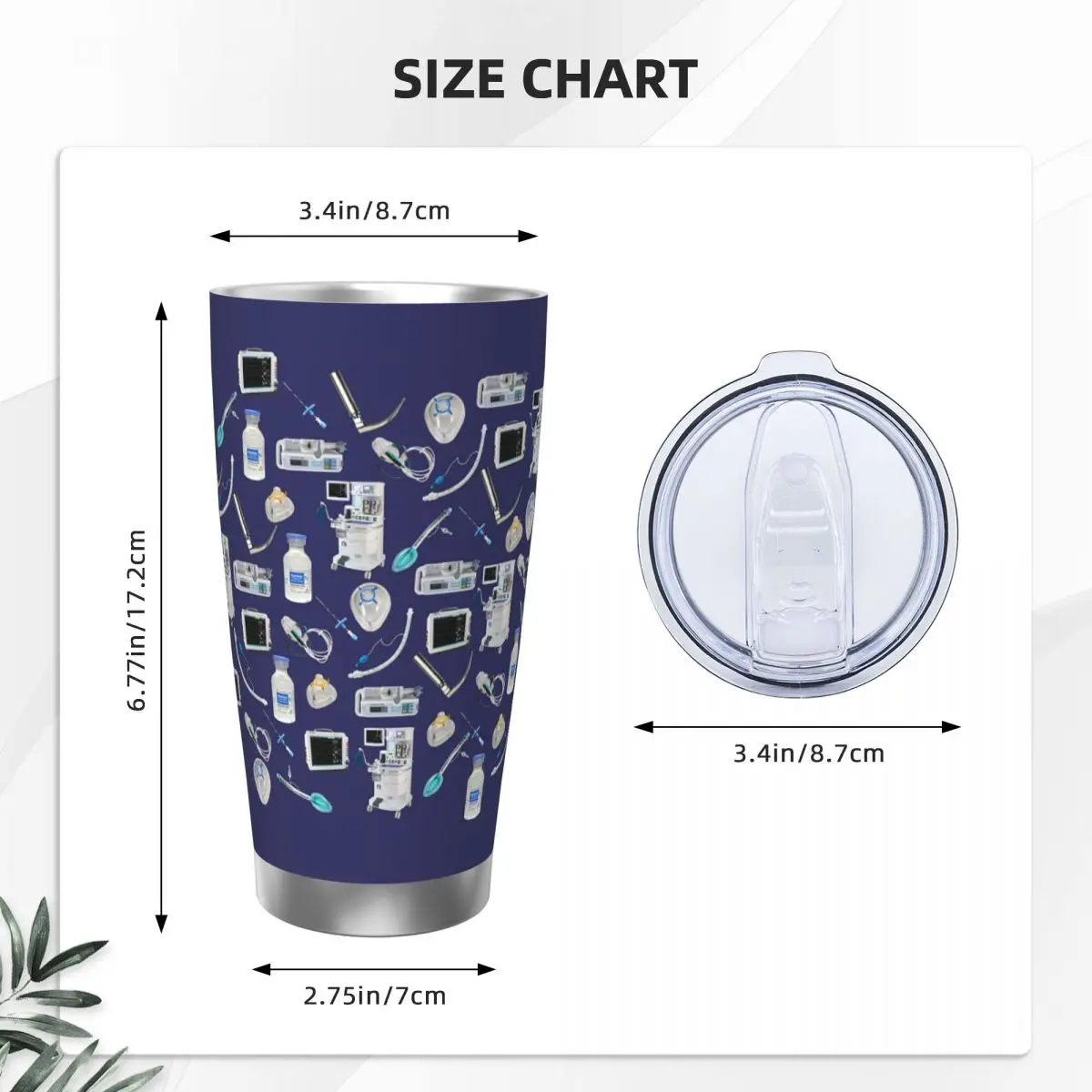 Tools Of The Trade SPACE BLUE Anesthesia Anaesthesia Stainless Steel Tumbler Vacuum Insulated Mug Thermal Cold Cup Straw 20oz