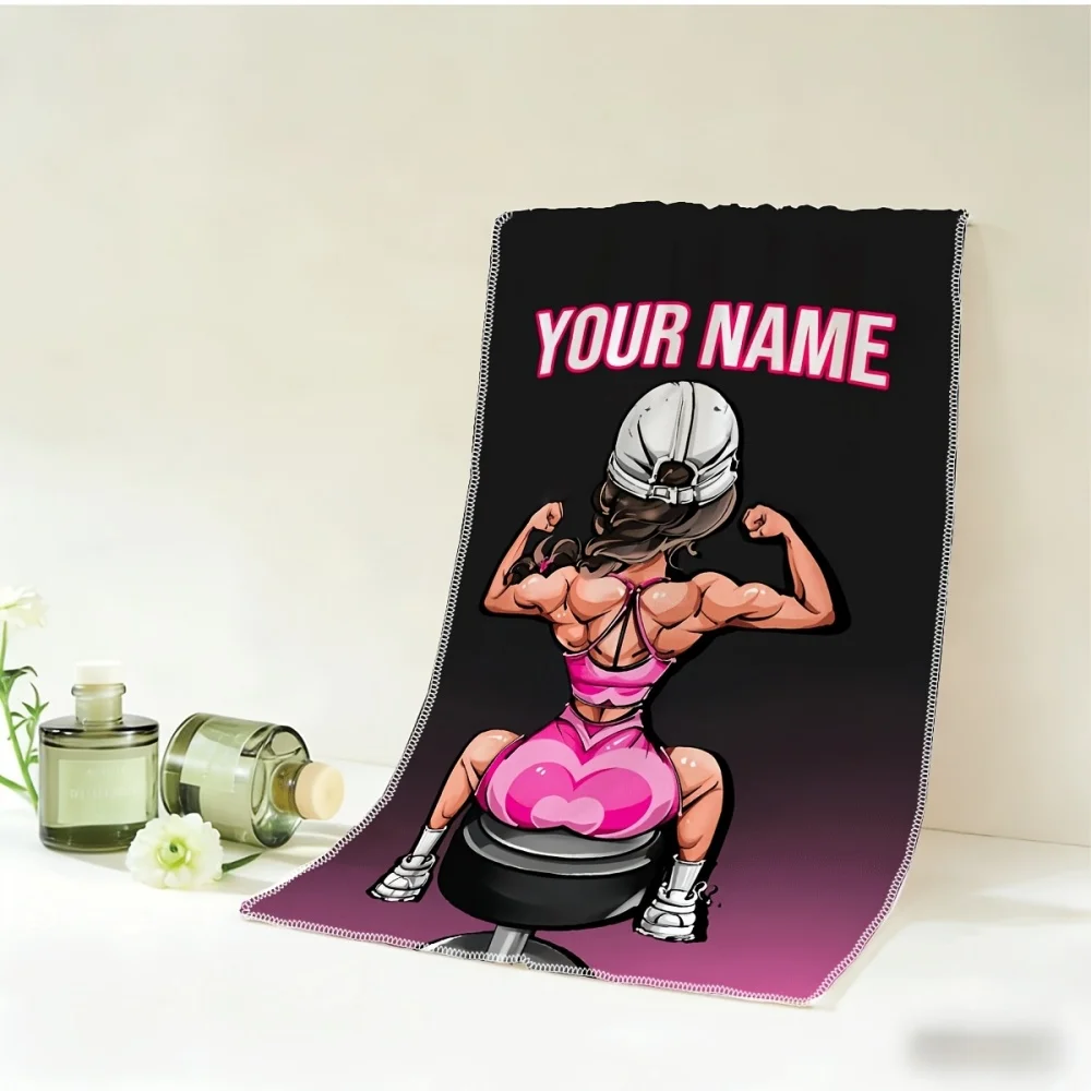 2pcs Custom Name Fitness Towel, 15.75×23.62inch, Customized for Girlfriend or Fitness Buddy, Thoughtful Gift for Birthdays