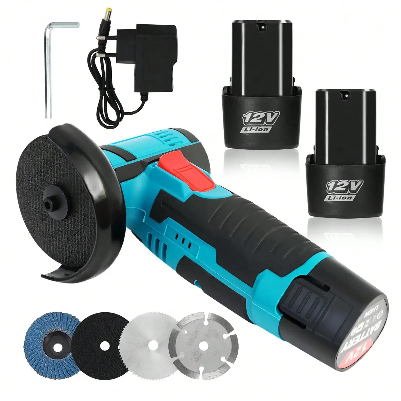 

16800RPM Brushless Electric Metal Grinder With 3-1/4" Cutting Wheel, Flap Wheel, And Wool Carving W