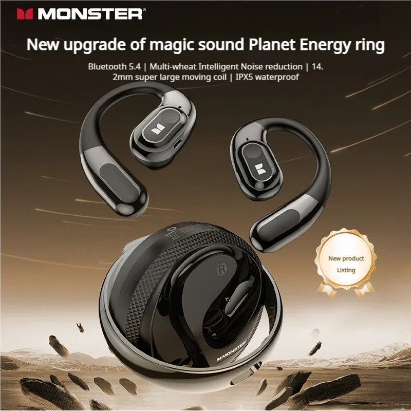 Monster AC330 Bluetooth 5.4 Earphones OWS Wireless Headphone with Mic Waterproof IPX5 Call Noise Reduction Earbuds 8H Playtime