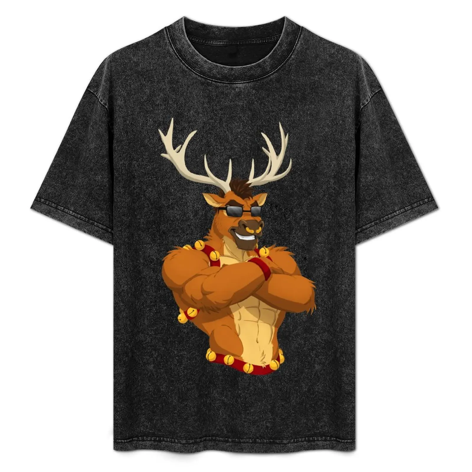 

Buff Reindeer Christmas Design T-Shirt Holiday All Match T-Shirt