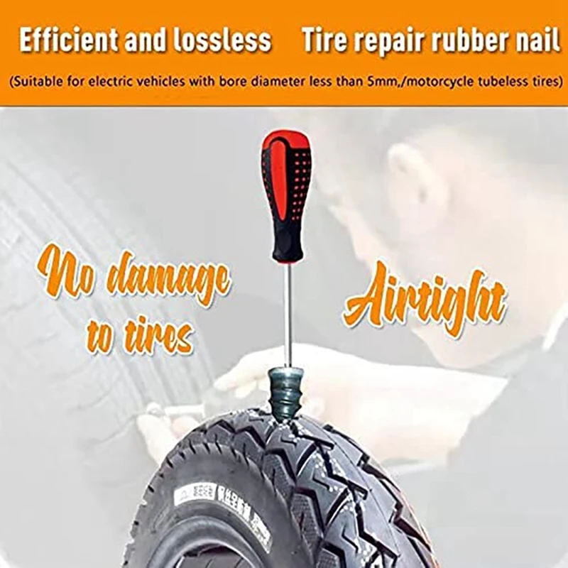 40Pcs Tire Repair Rubber Nails Auto Motorcycle Vacuum Tire Repair Nail Fast Repair Tool Self-Service Tire Repair Nail L