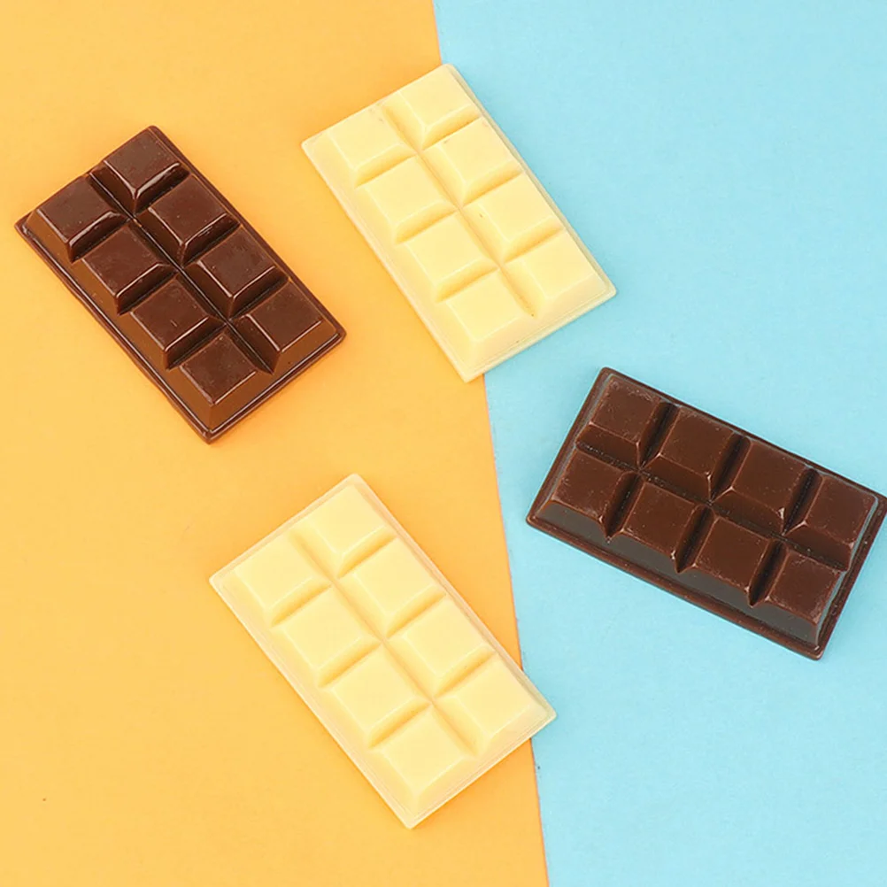 4 Pcs DIY Accessories Chocolate Ornaments Chocolates Bar Resin Multi-function Fake Desktop Model