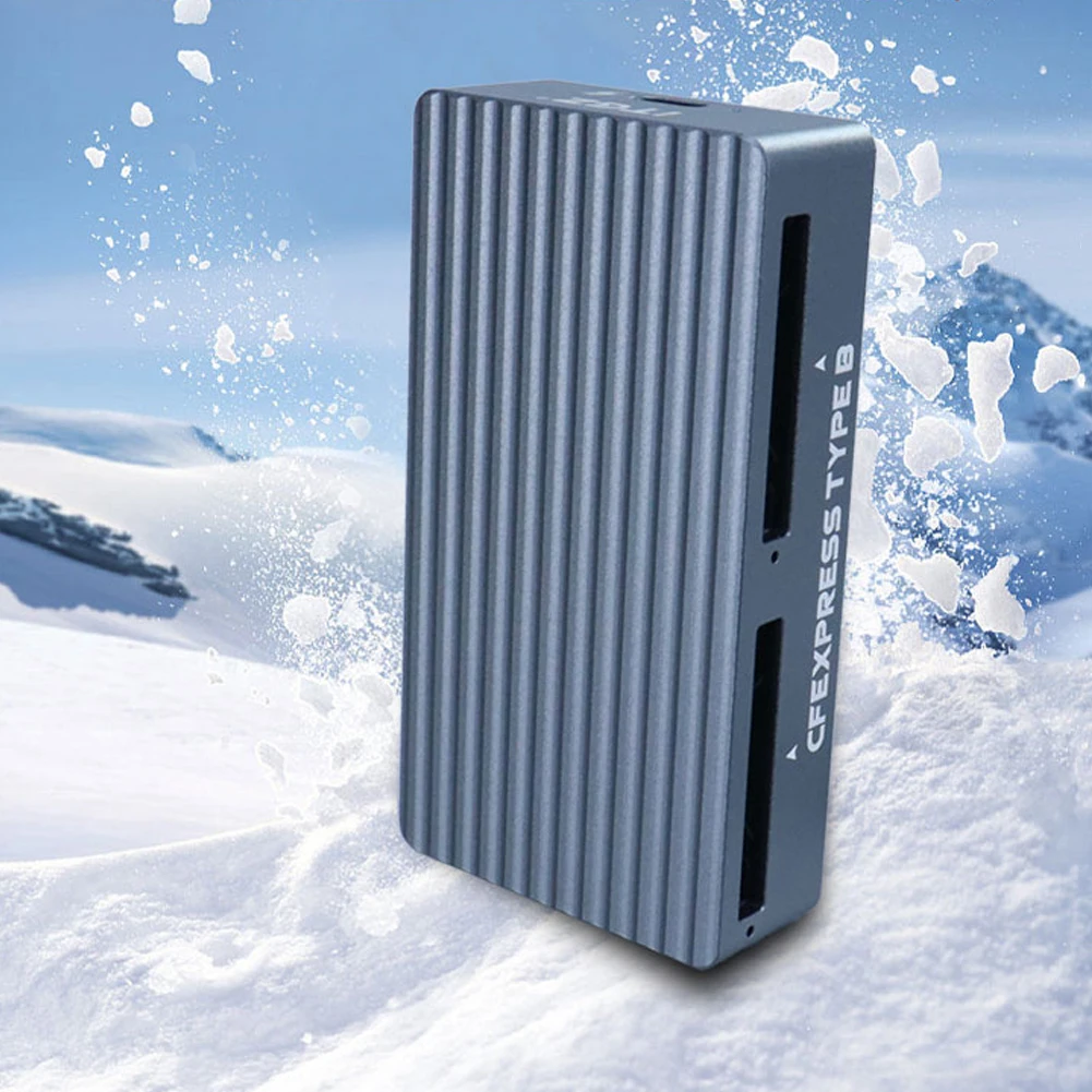 Pembaca kartu memori CFexpress tipe B, Slot ganda 40Gbps CFexpress tipe B adaptor kartu 4TB Plug and Play untuk kartu CFexpress tipe B