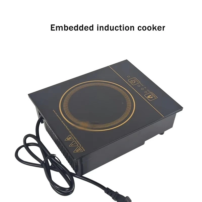 220V Embedded Induction Cooker Round & Square Touch Control Hob for RV Home Yacht Kitchen Use