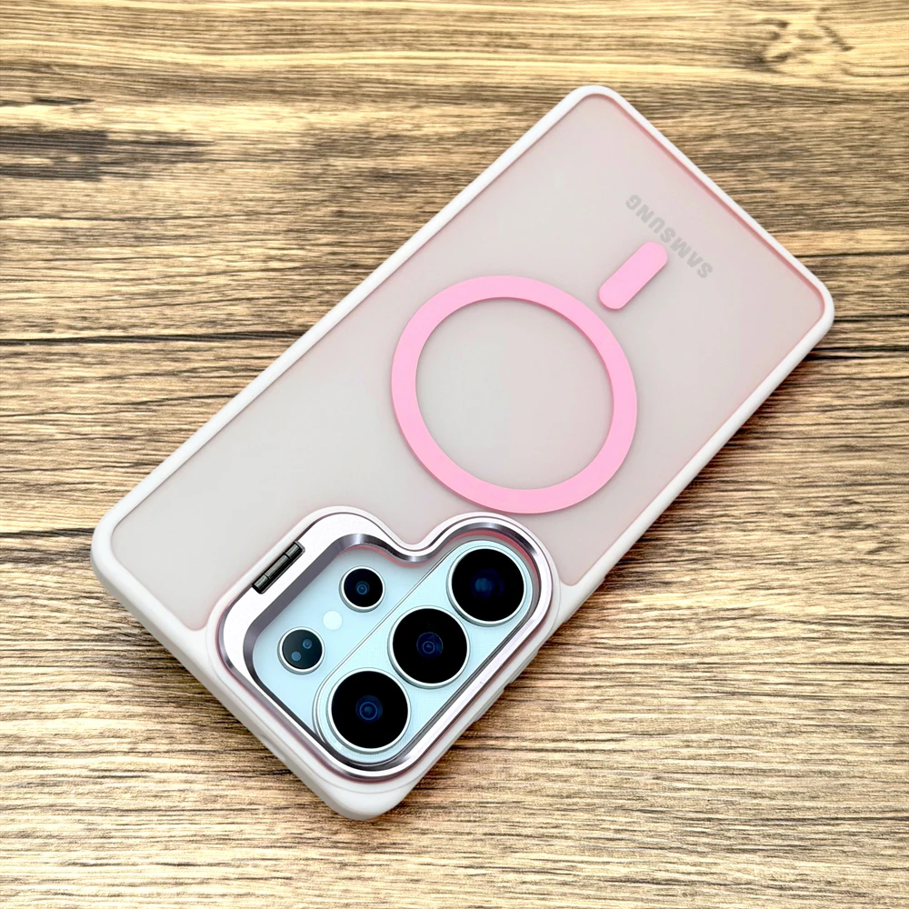 Luxury Matte Translucent Case For Samsung Galaxy S26 S25 S24 Ultra FE Plus A57 A37 A17 A56 A36 A26 A16 S25FE Magsafe Stand Cover