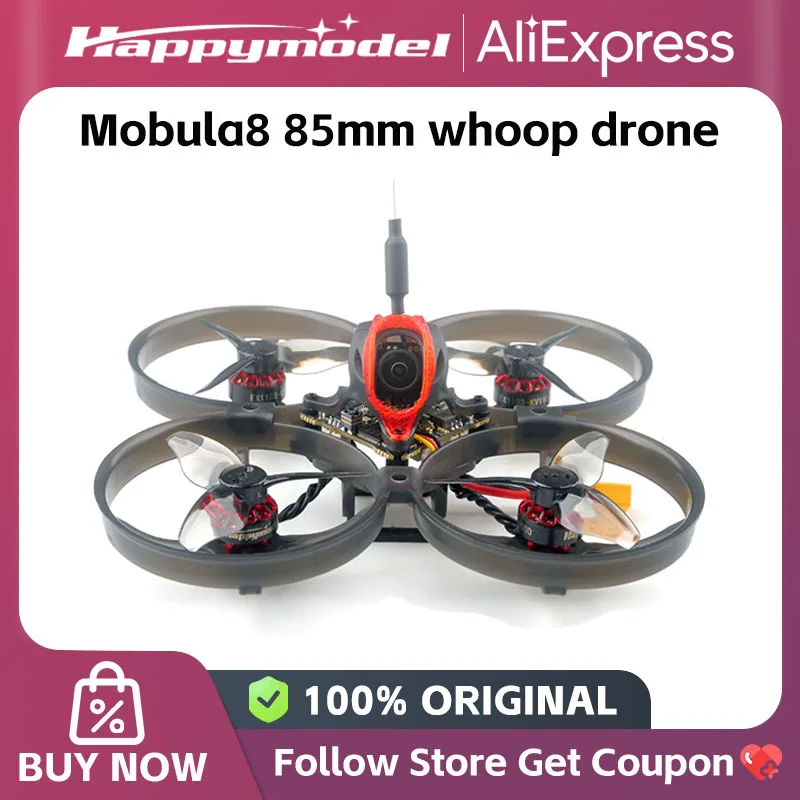 Happymodel Mobula8 Mobula 8 1-2S 85mm Micro FPV Whoop Quadcopter Drone X12 AIO Caddx Ant Brushless EX1103 KV110000 Motor