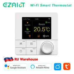 Termostato de suelo con calefacción eléctrica, pantalla a Color, WiFi inteligente, termorregulador doméstico cálido para agua/Gas, controlador de temperatura de caldera