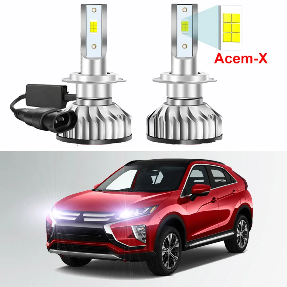 2Pcs For Mitsubishi Eclipse Cross 2018 2019 2020 2021 2022 Led Headlight Bulbs High Low Beam (only fit original is halogen)