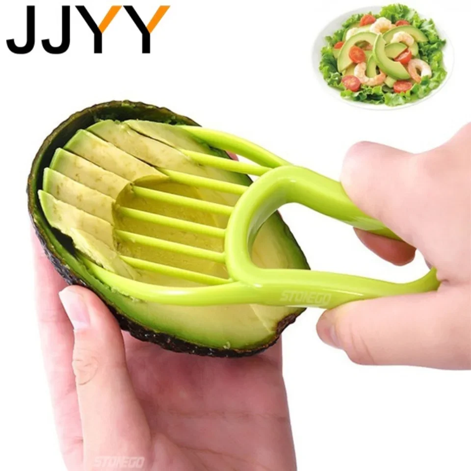 3-in-1 avocado tool for slicing coring and pitting with ergonomic handle smooth pulp separation and precise fruit cutting ideal