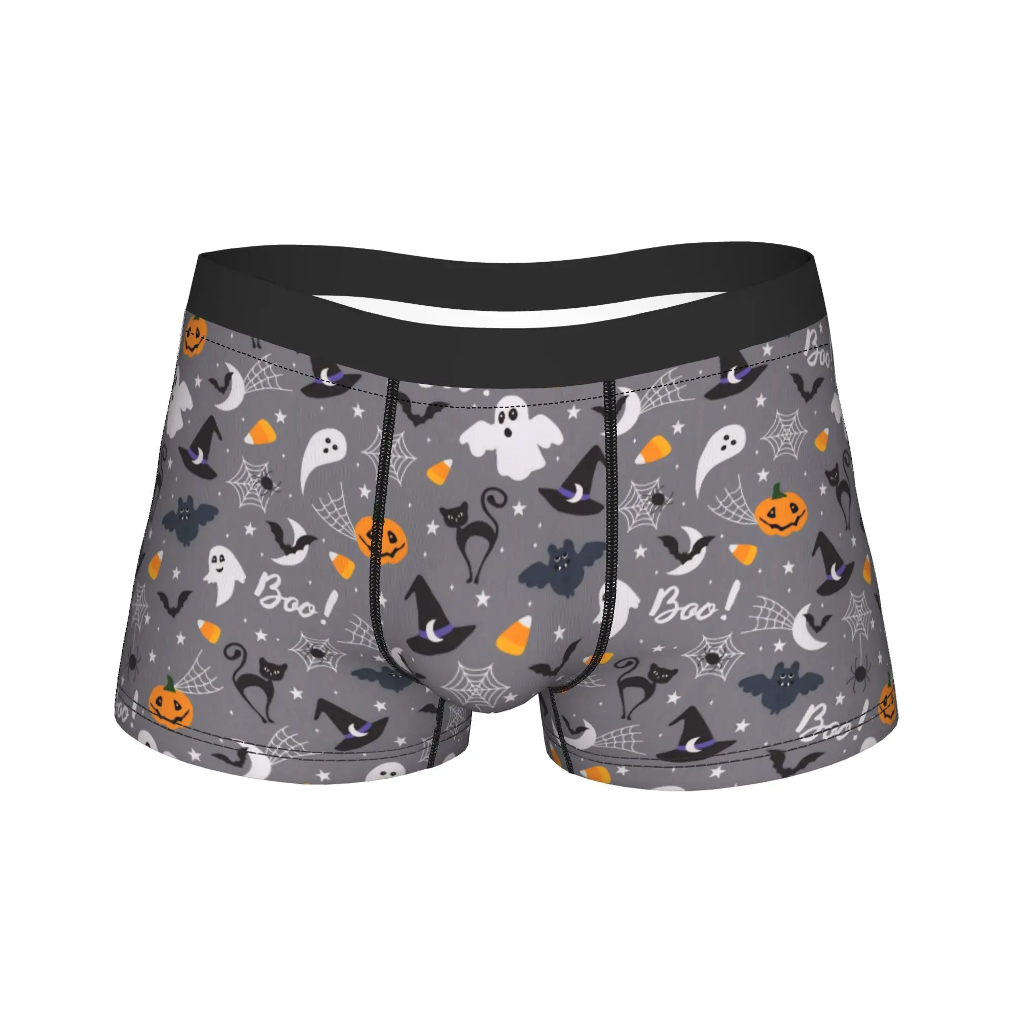 Halloween Ghost Pumpkin Spooky Trick Or Treat Witch Boxers Novelty Gift For Man Humor Underwear  Boxer Briefs