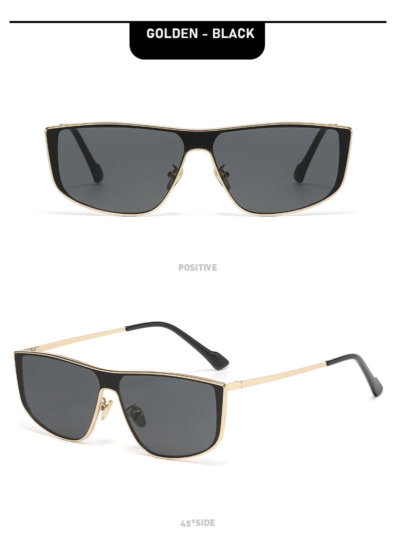Einteilige Sonnenbrille mit Metallrahmen, modische und hochwertige Sonnenbrille für quadratische und runde Gesichter für Damen und Herren 2507 – Detail 11