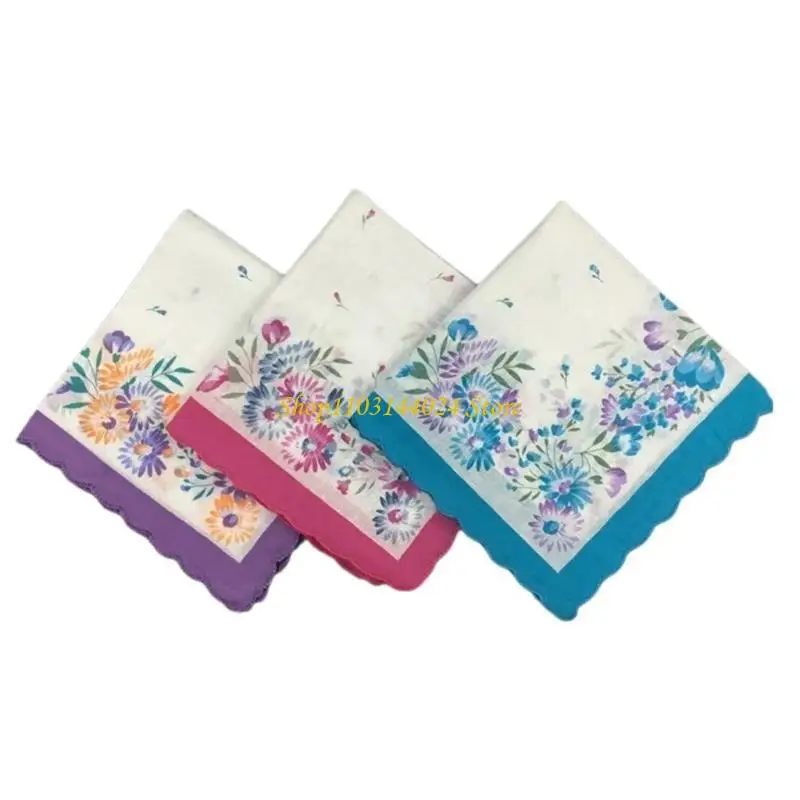 N5KE Kwiatowy wzór chusteczka dla kobiet chusteczka ślubna kieszonka kieszonkowa na prezent ślubny panny młodej