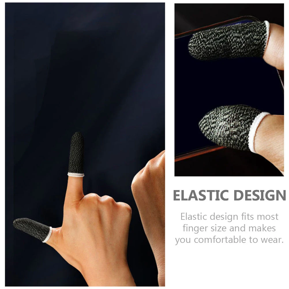 

6 Pcs Anti Sweat Finger Cots Gaming Thumb Sleeve Touch Screen Covers Silver Lightweight Comfortable Fits Most