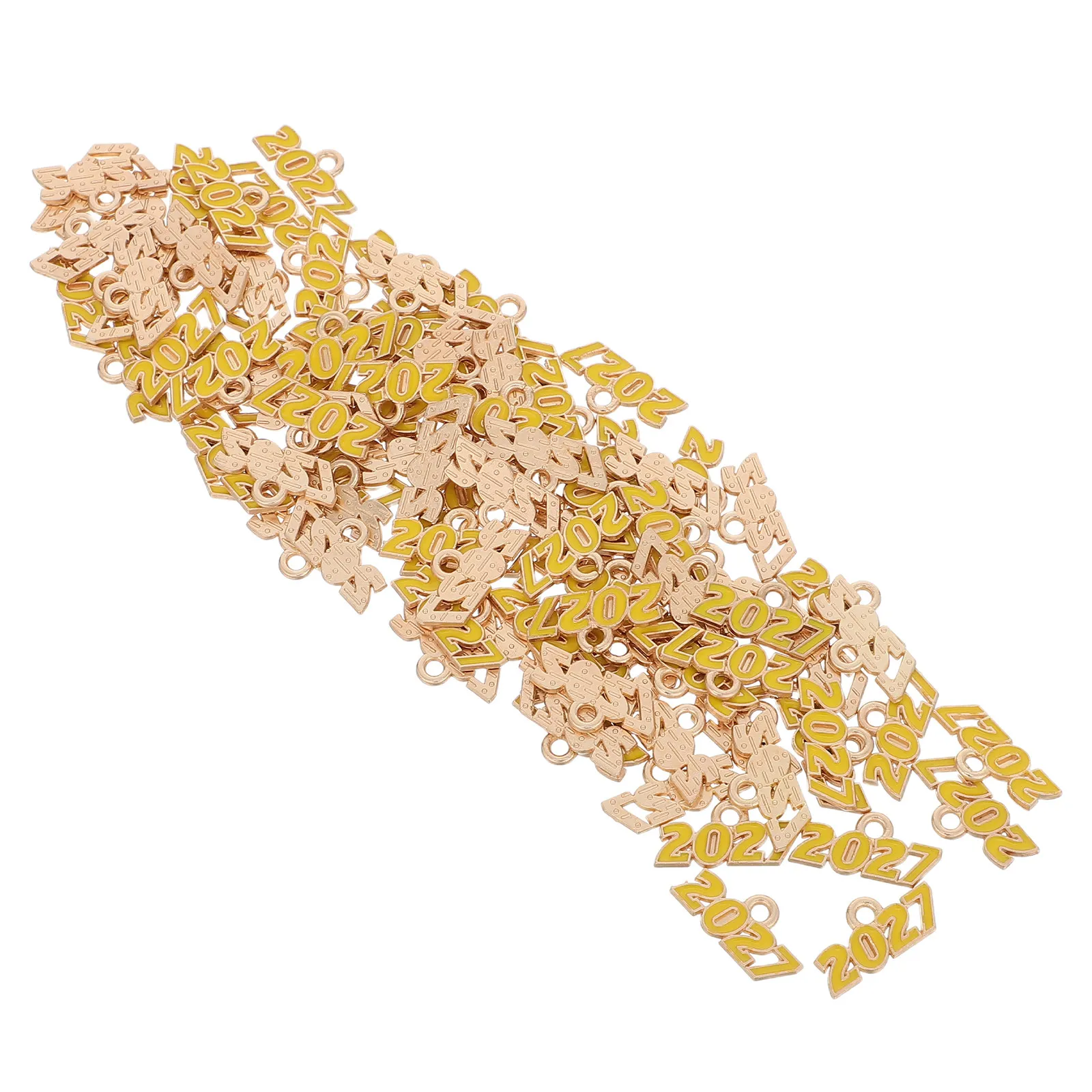 100Pcs Pendant Charms Alloy 2027 Number Year for Jewelry Making Graduation New Year DIY Bracelets Necklaces Alloy Pendant