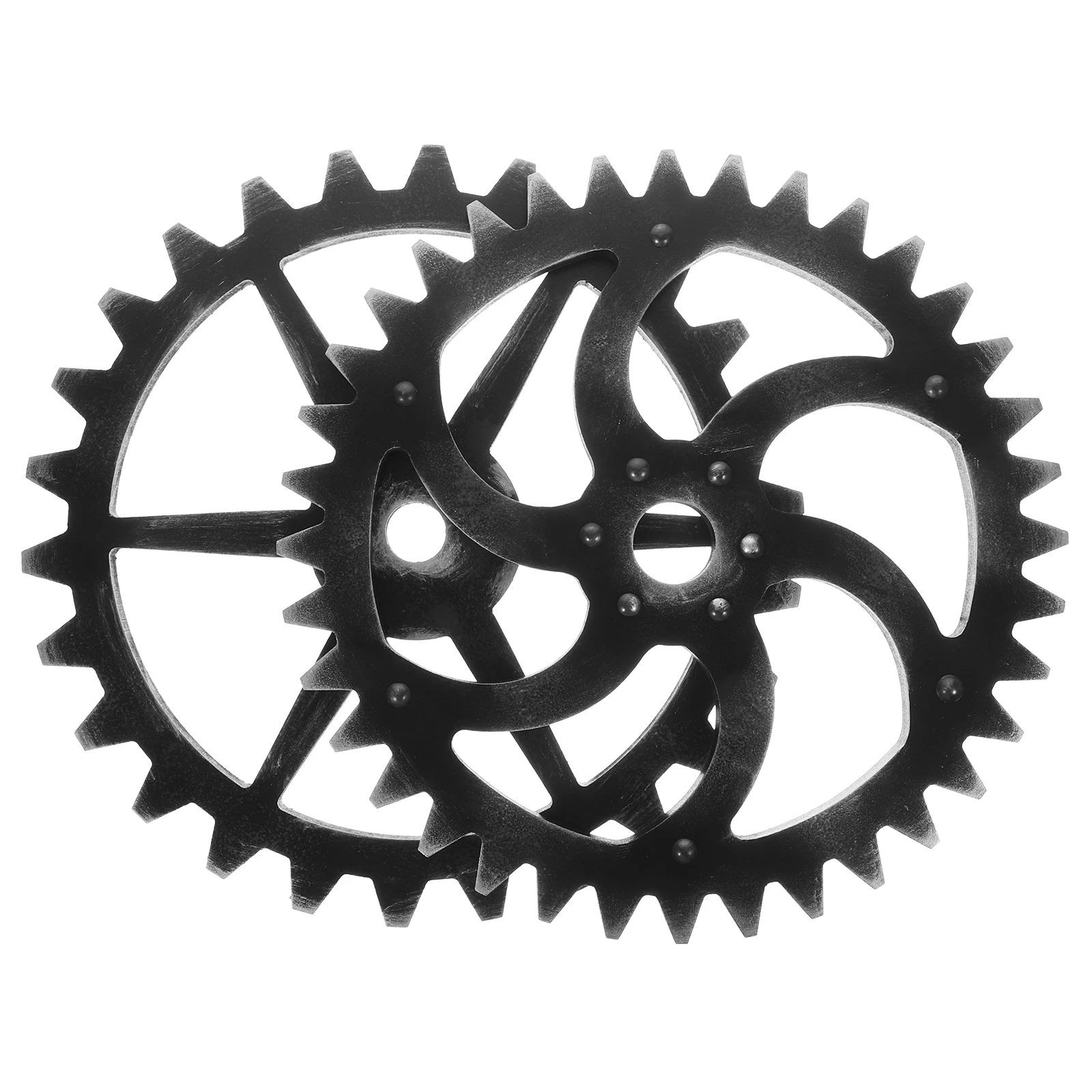 

2Pcs Vintage Industrial Style Toothed Gear Wall Decor Resistance Unique Wooden Wheel Home Bar Decor