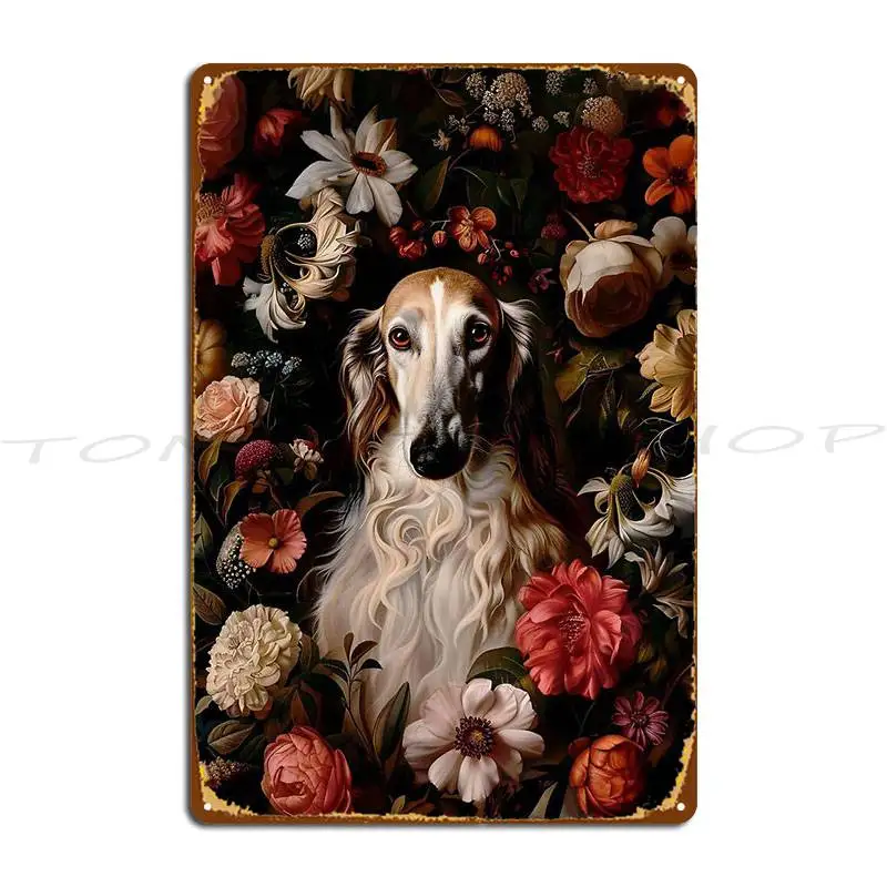 Laura Los Perros White Greyhound Jean-Baptiste Oudry The Borzoi Of Borodino Metal Plaque Printed Wall Mural Tin Sign Poster
