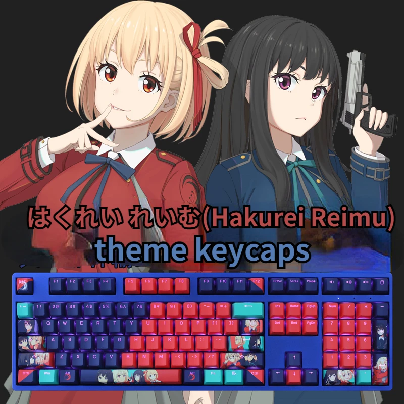 108 keys Hakurei Reimu Anime Theme PBT Keycaps RBG Translucent Cherry Profile for Mechanical Keyboard  theme keycaps