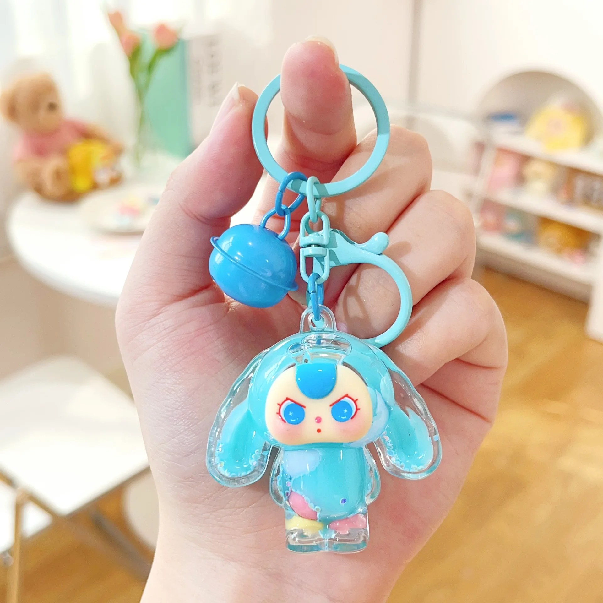 

1PCSni acrylic creative keychain with cartoon design, perfect for filling the gooey sand bag, super cute and adorable keychain