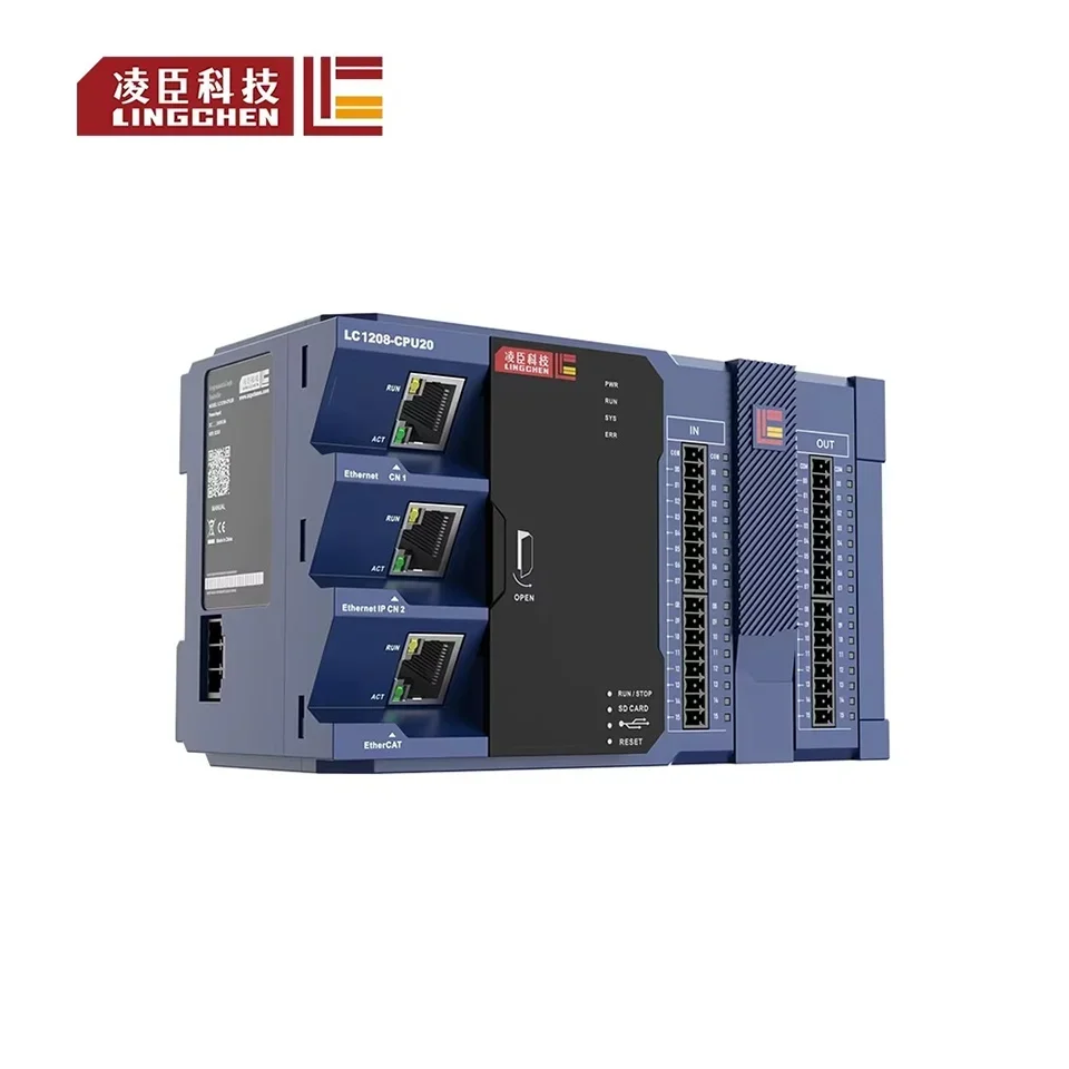 Lingchen 4-Axis 1616 I/O Control Program EtherCAT Modbus PLC Programmable Logic Controller | PLC1204-CPU20TN