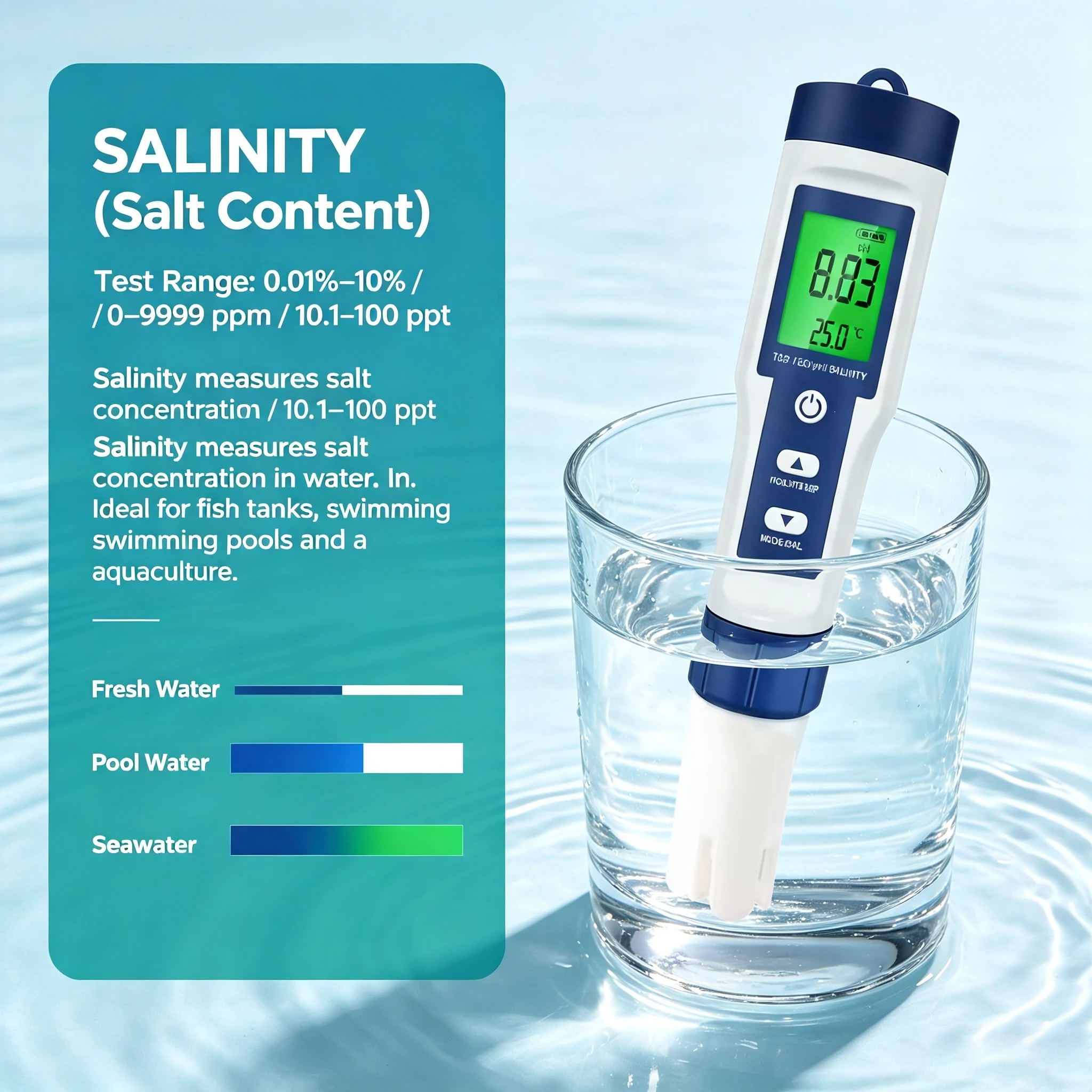 5-in-1 Digitaler Wasserqualitätstester-Stift PH TDS EC Messgerät mit Hintergrundbeleuchtung für Aquarium-Wassertemperatur-Tester – Detail 5