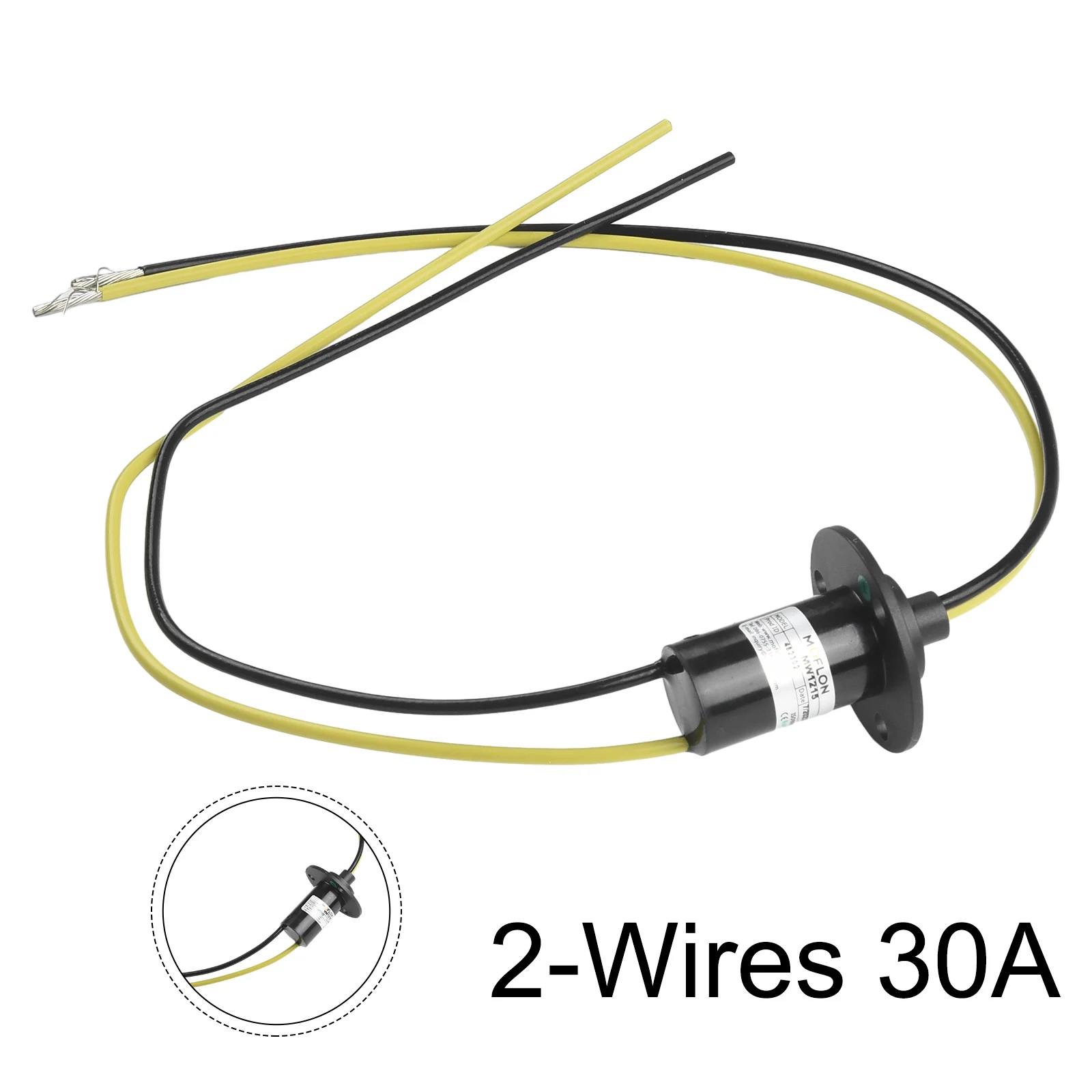 2-wire 30A Conductive Slip Ring 150RPM Collector Ring Compact Electrical Slip Ring Generator Slip Ring High Current