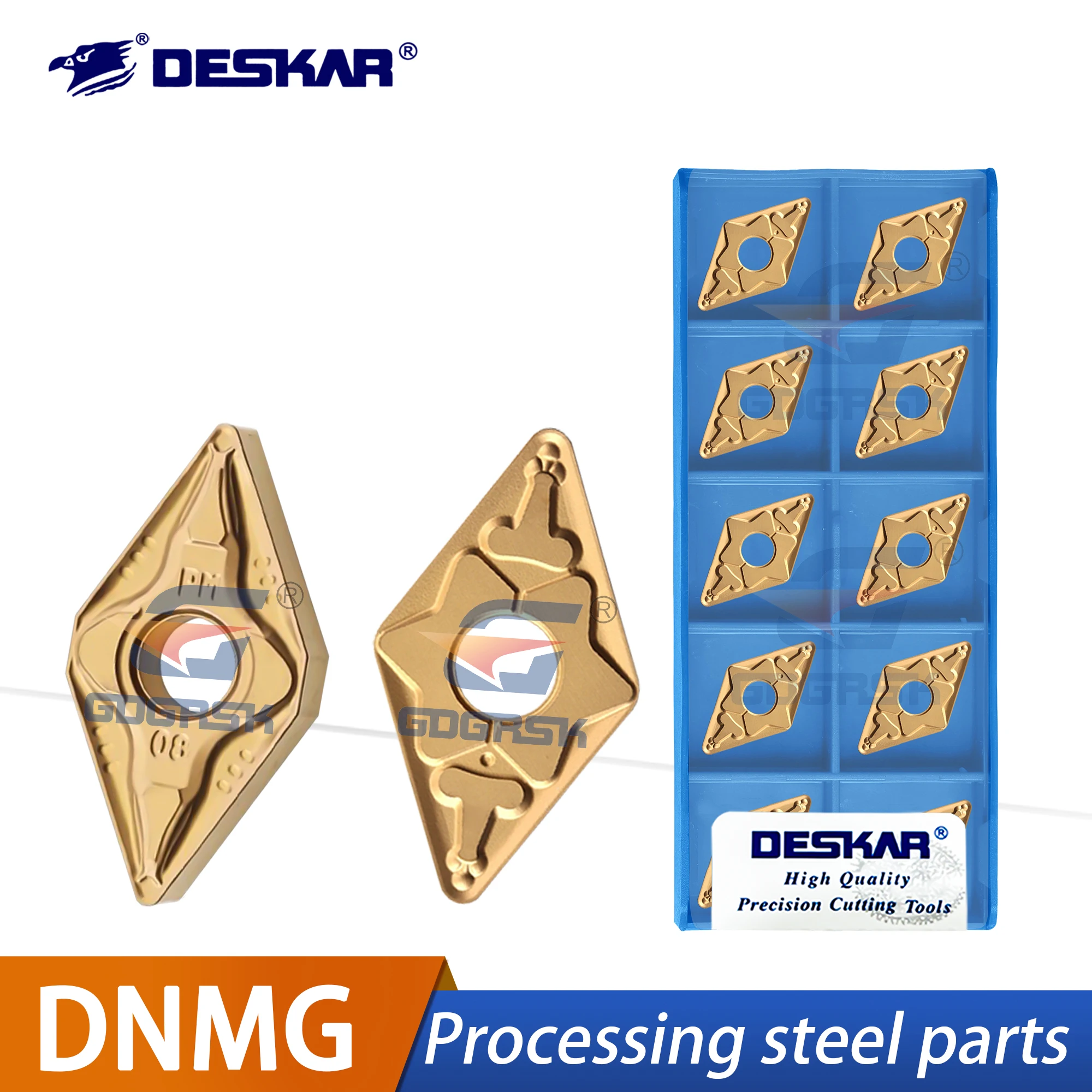 

DESKAR 100% Original CNC Lathe Turning Cutting Blade DNMG150404/08-TM DNMG150608-PM LF9018 Rhombus Stainless Steel Cutting Tools