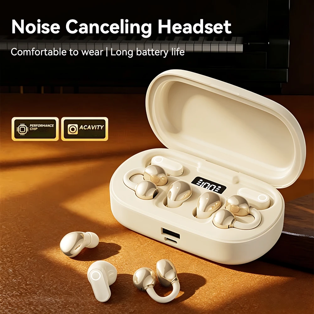 6 Earphones Wireless Bluetooth Headphones Smart Touch Half Ear Clip Ear Sleeping Couple Creative Gifts Noise Reduction Headsets