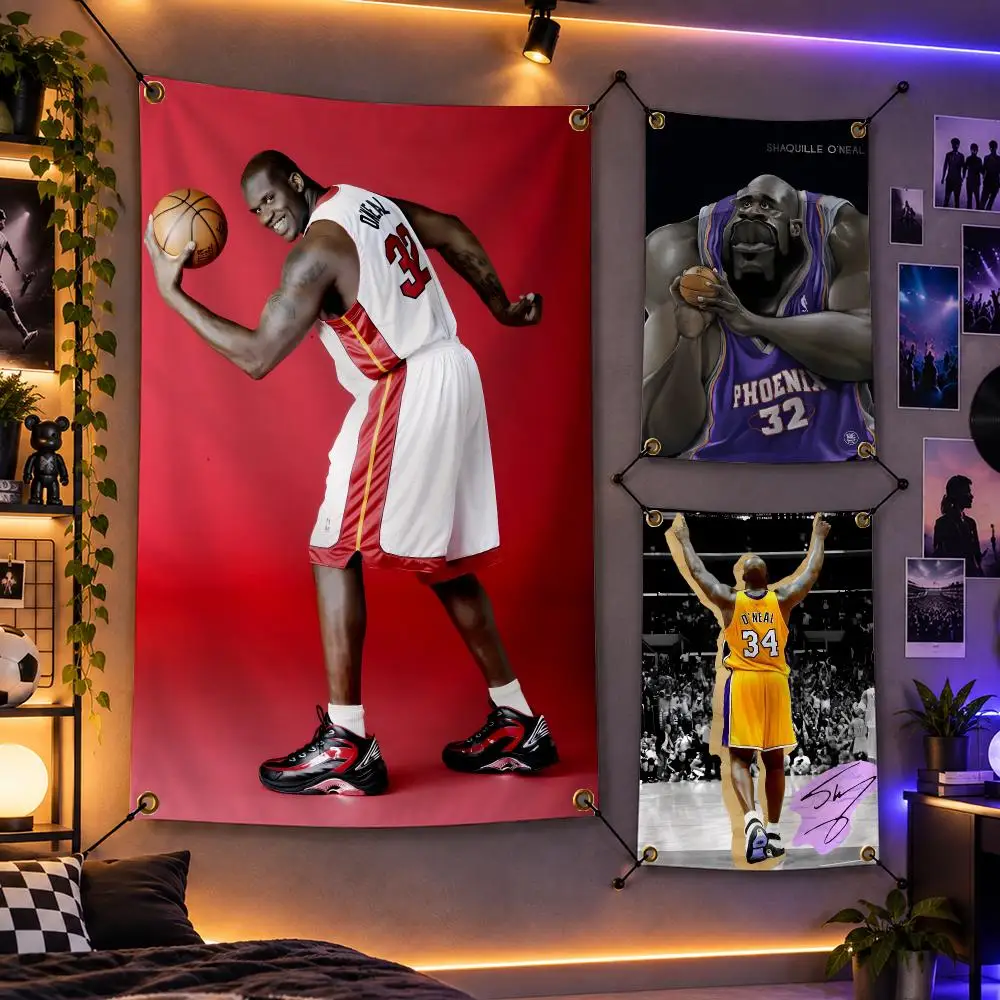 Basketball Shaquille O'Neal Legend Flags Personalized Flag Room Dorm Camping Picnic Garage Bar Indoor Outdoor Wall Decor