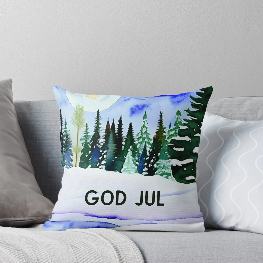 God Jul, Swedish Christmas Throw Pillow christmas decorations for home 2023 Decorative pillowcase Sitting Cushion