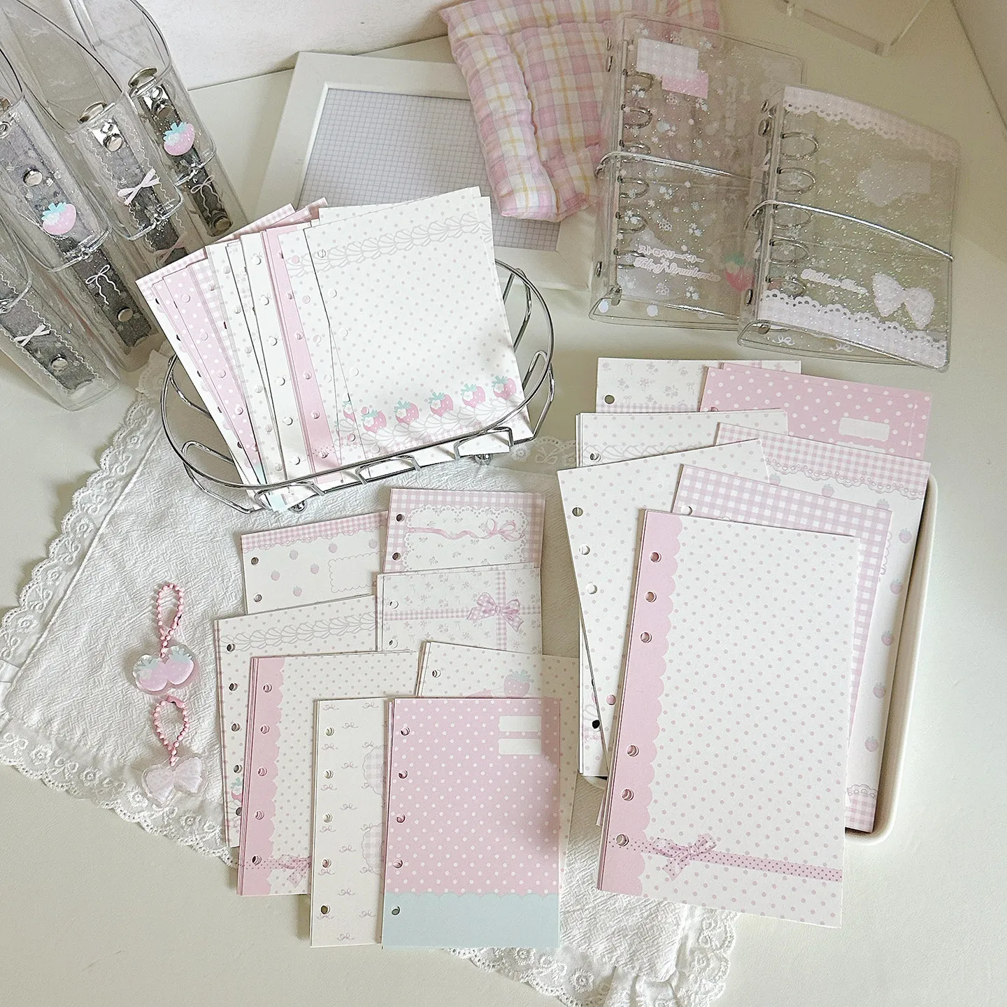 

Cute Binder Refill Paper 80 Sheets (8 Designs x 10 Each) M5 A6per A7 Loose Leaf Planner Insert Kawaii Girl's Journal Pages