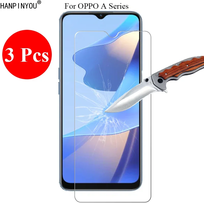 3 Pcs/Lot 9H 2.5D Tempered Glass Screen Protector For OPPO A18 A17 A17k A16 A16K A16S A16e Protective Film + Clean Tools