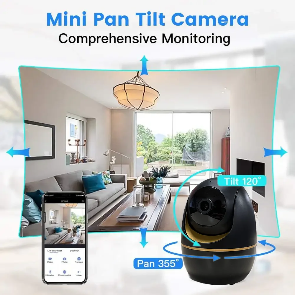 3MP Home Security Wifi Wireless PTZ 360 Cameras Home Automation CCTV Indoor Baby Monitor Camera with ICSEE APP