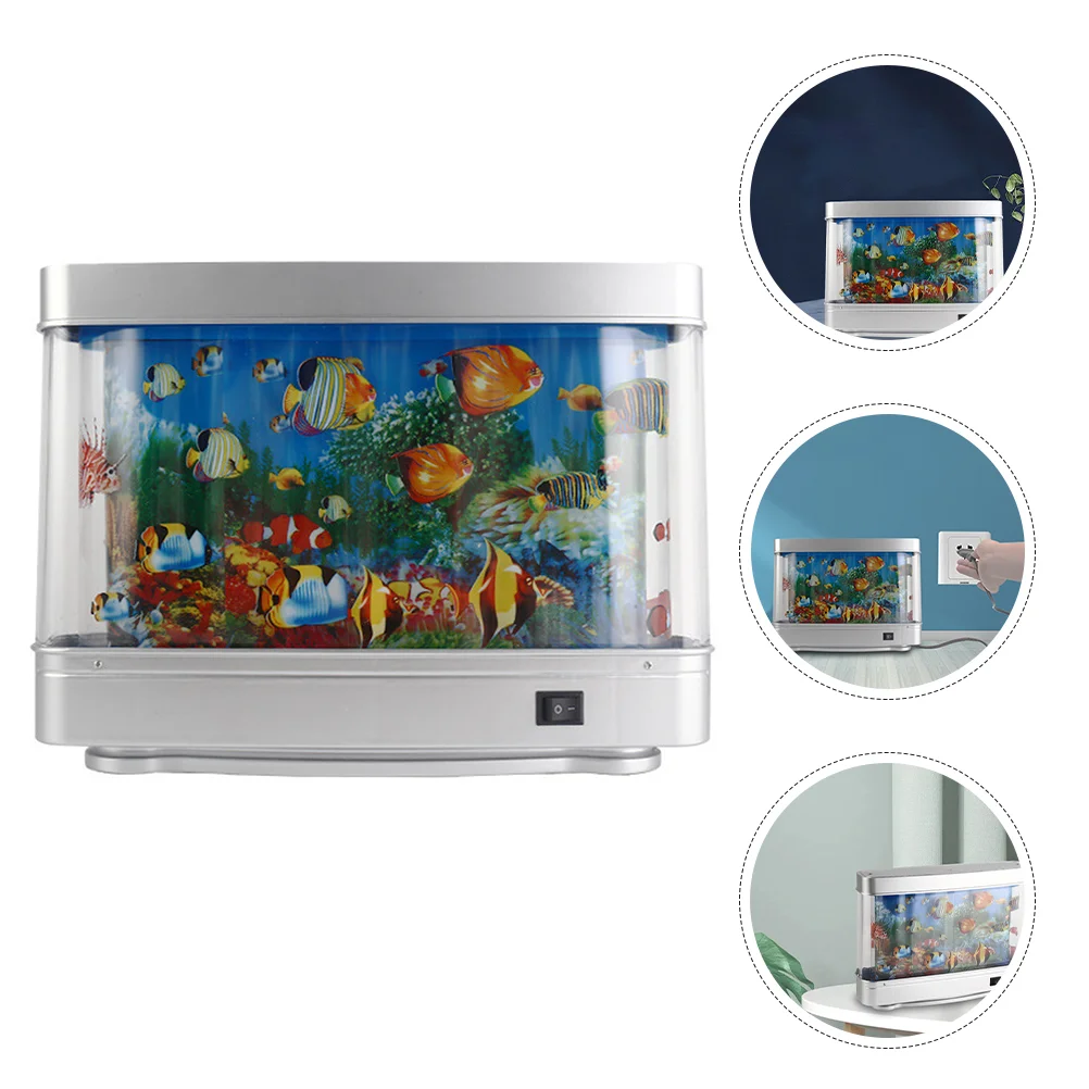 

Simulated Fish Aquarium Lamp Ocean Light Artificial Tank with Moving Fake Home Decor Tropical Plastic Night Decorations