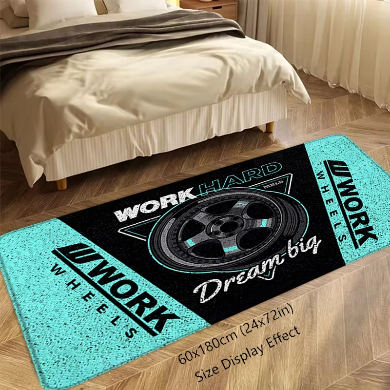 Doormat Flannel Floor Mat Indoor Foot Rug Work Wheel Hub Fluffy Bedside Mats Kitchen Corridor Carpet Ideal for Balcony Decor