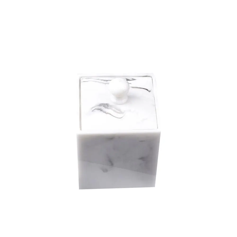 

1pc Resin Storage Box for Cotton Swabs Toothpicks Small Accessories Dustproof Cover Modern Organizer Apothecary Jars Home Decor