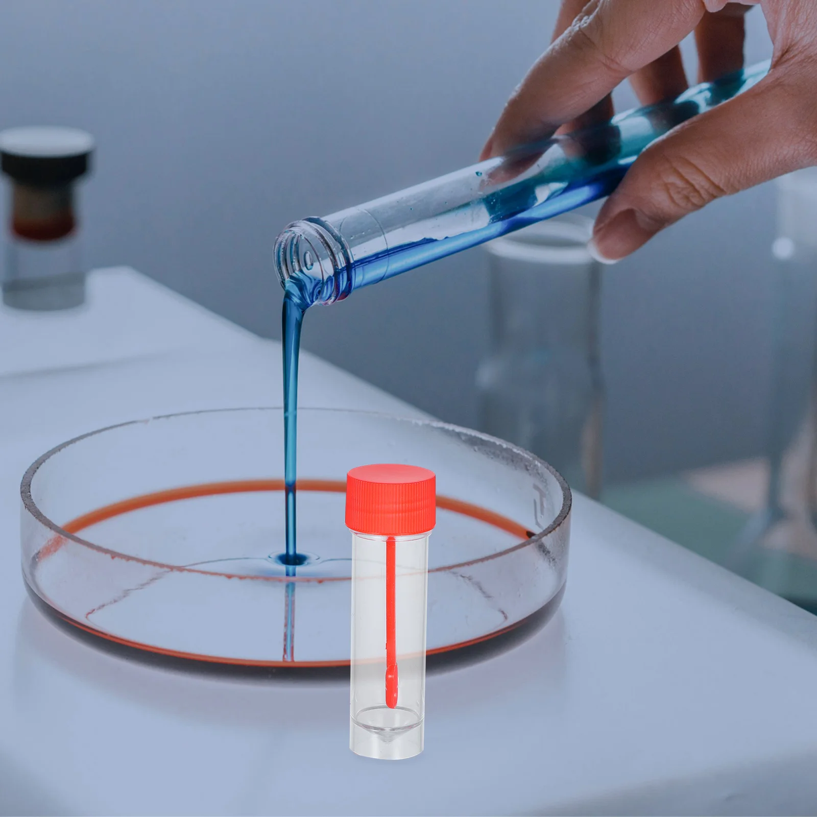 

20Pcs Stool Sample Cups for Laboratory Testing Plastic Specimen Containers with Tight Seal Fecal Collection Cups