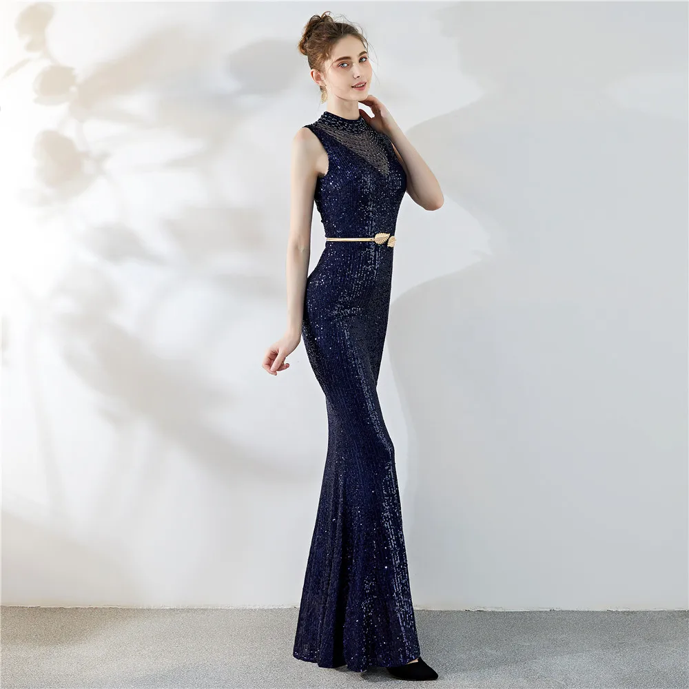 Women's Long Dress Sequins Maxi Evening Dress For Wedding Party