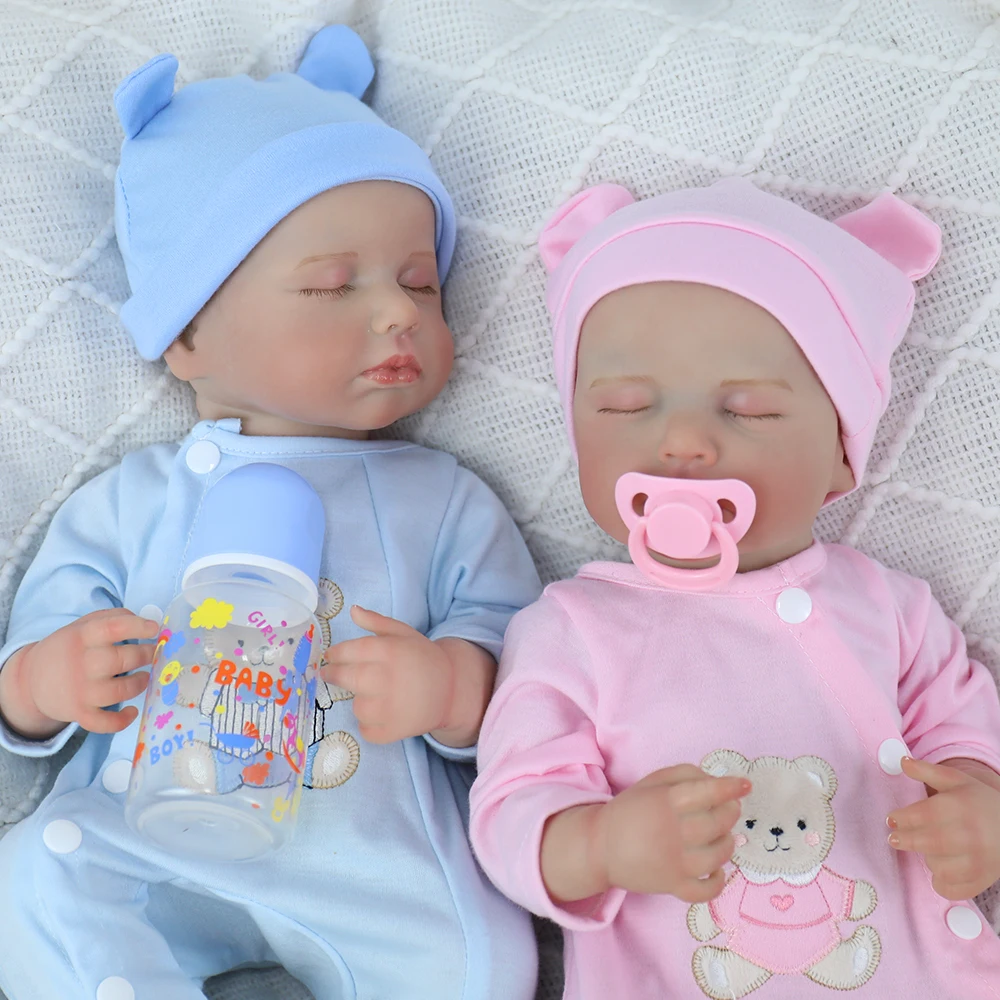 19 بوصة لولو تولد من جديد النوم دمى طفل التوائم فتاة وفتى نابض بالحياة سيليكون الفينيل الوليد ثلاثية الأبعاد الجلد اليدوية لعبة هدايا عيد الميلاد