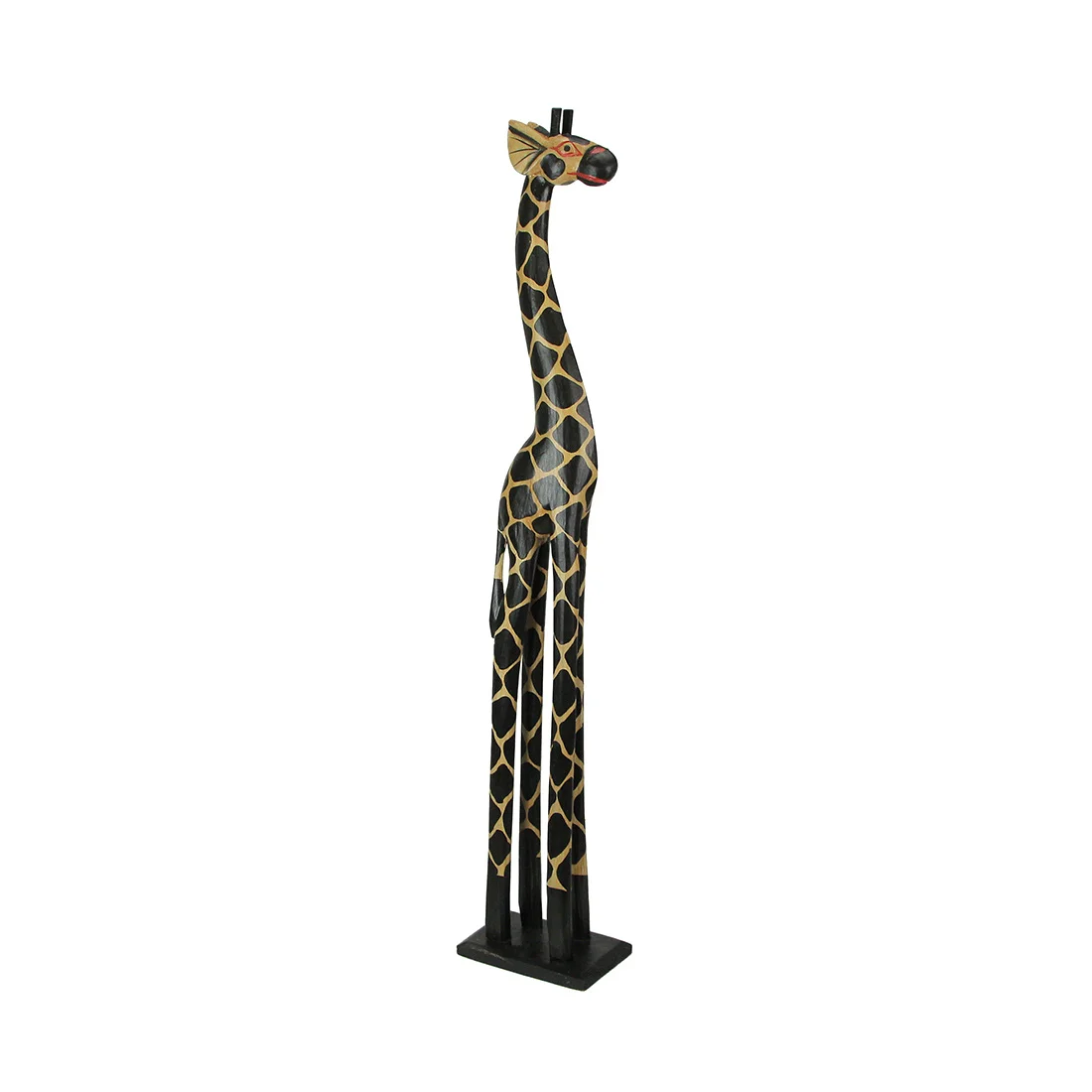 Hand-Carved 36-Inch Wooden Giraffe Sculpture – Natural Brown Finish, Artisan-Made Safari Decor for Living Room, Bedroom or Entry view 6