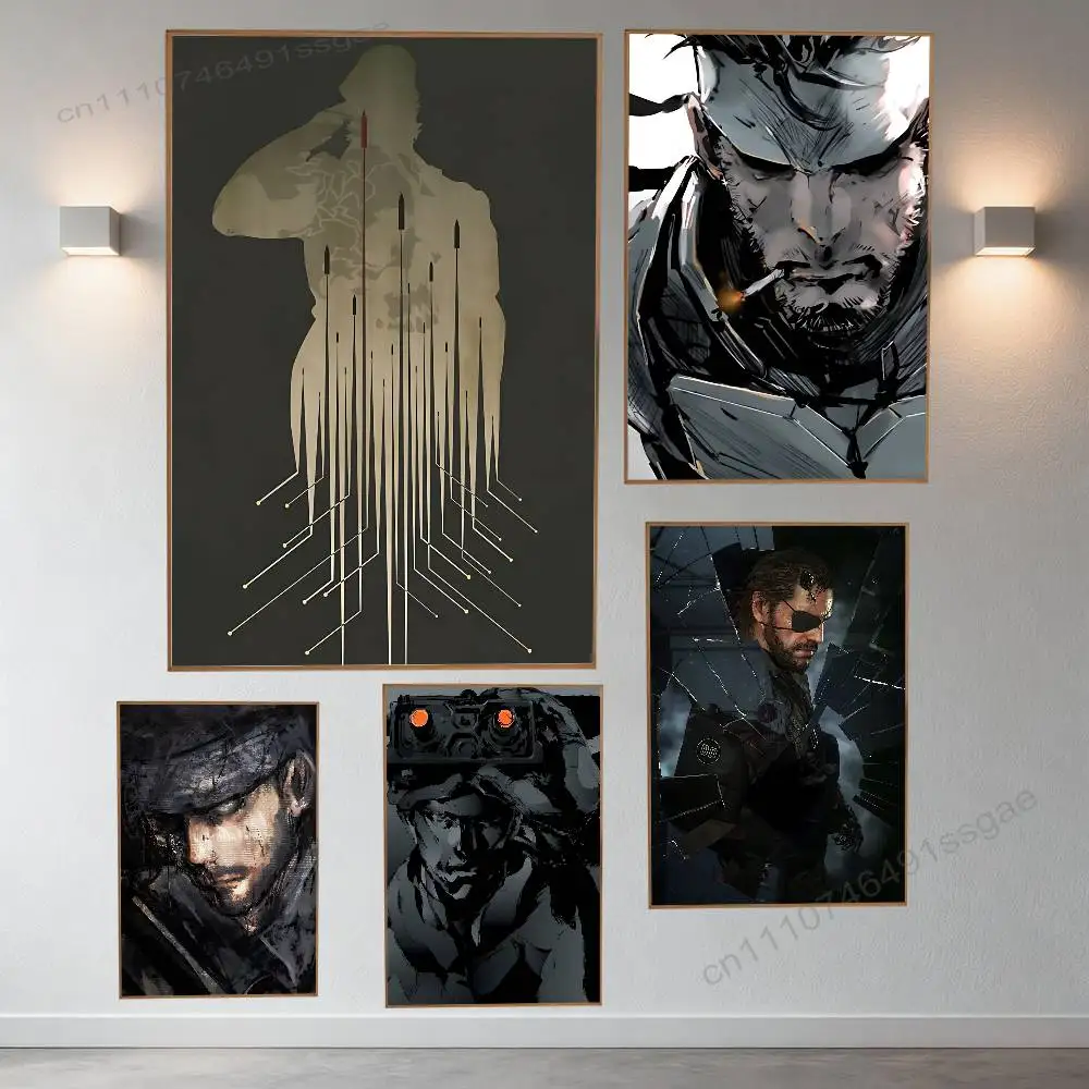 

M-Metal Gear Solid MGS Poster Retro Paper Sticker DIY Room Bar Cafe Aesthetic Art Wall Painting