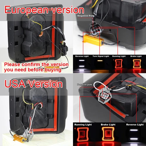 Imagen 2 del producto Luces traseras LED para Jeep Wrangler JK 2007-2018 conjunto de luces traseras luces traseras luz de marcha atrás de freno luces de circulación diurna