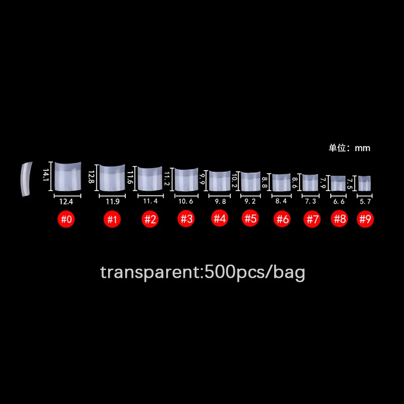 Picture 6: 500Pcs Short Square Acrylic Nail Tips Straight Gel Nails Extension System Half Cover False Nails Tip Manicure Tool