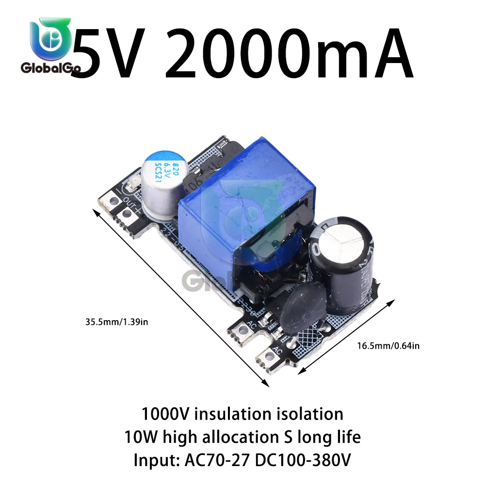 AC-DC 5v 700ma 1000ma 2000ma precisão conversor buck ac 70-270v a 5v dc step down transformador placa de alimentação módulo