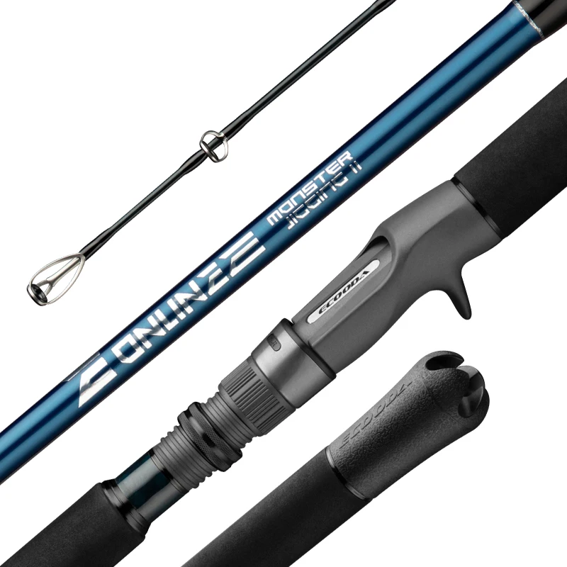 Ecooda 2022 Online E Series EESJ II 80g-300g Slow Pitch Jigging Rod 12KG-15KG Drag Power Jigging Rod PE 1.0-4.0 Fishing Rod