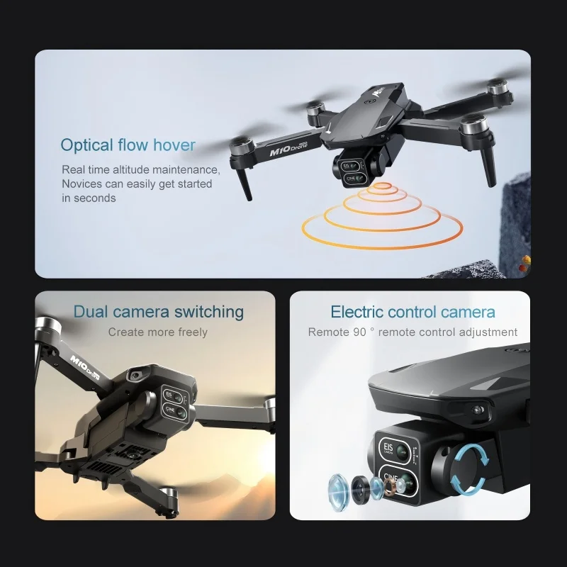 Professional M10 Drone 8K HD Brushless Motor Camera FPV Remote Control UAV Quadcopters Four Rotor Helicopter Toys For Beginners