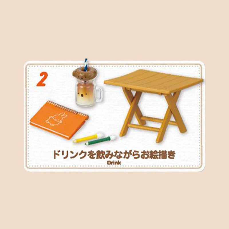 Genuino Re-Ment Miffy Picnic Camping escena mesas y sillas casa de juegos en miniatura caja ciega ornamento Anime figura modelo juguete para regalo