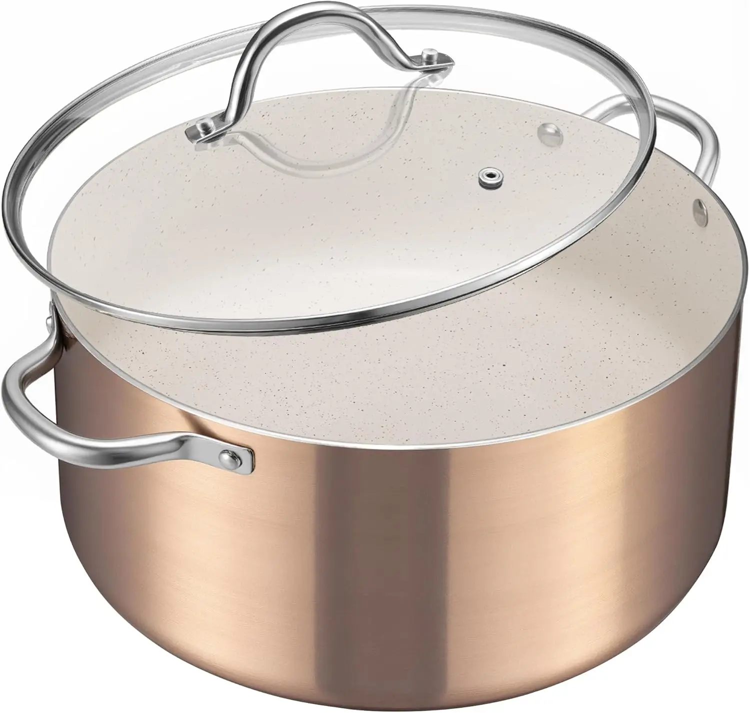 

Большая 12-литровая кастрюля с антипригарным покрытием и крышкой, совместимая с индукционными плитами, для использования в духовке и без содержания PFOA