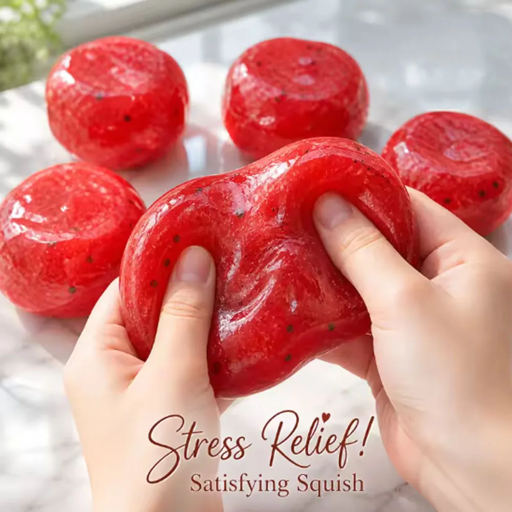 @Watermelon Kiwi Puree Wet Toy Soft Slow Rebound Stress Relieving Squeezing Toy Adult Realistic Fruit Model Gift